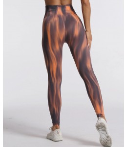 Бесшовные леггинсы с Пуш-ап для занятия спортом Leggings PUSH-UP Seamless Wave 10 (ORANG-BROWN)